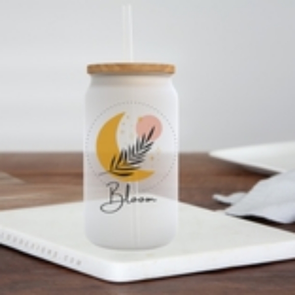 BLOOM BEER CAN GLASS W/LID - Picture 1 of 1